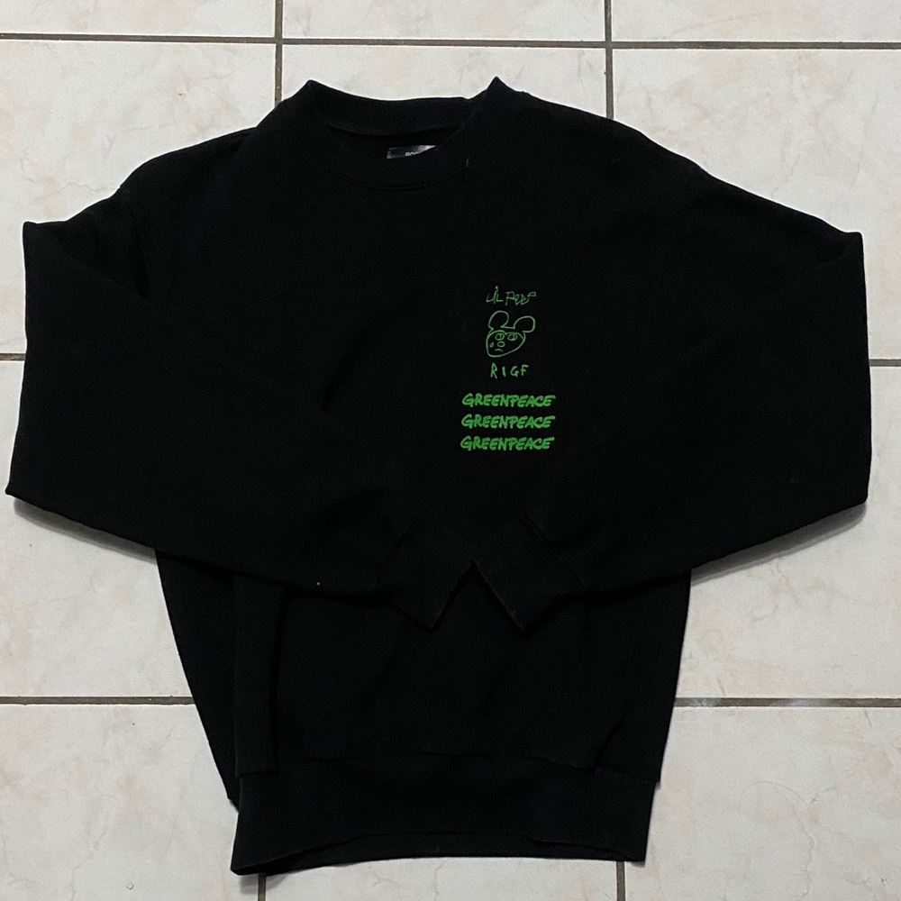 Lil Peep Black Crewneck Sweater with design on back